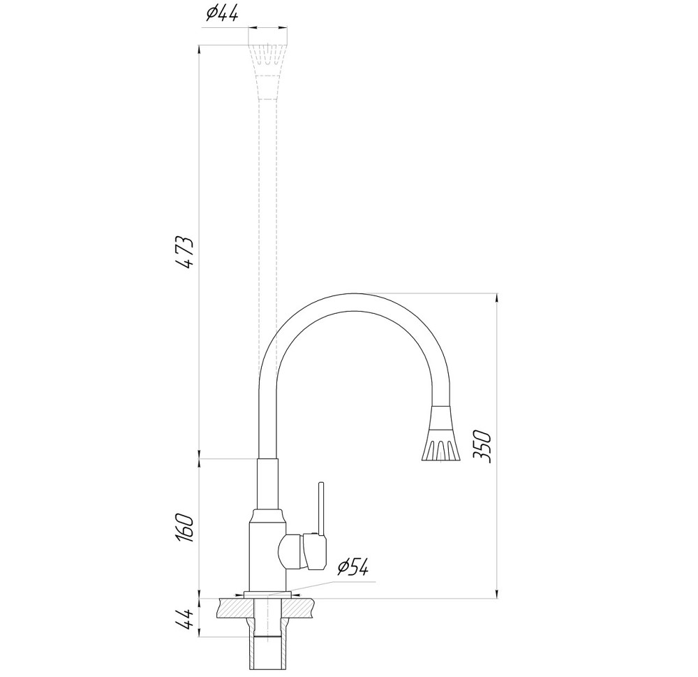 Змішувач для кухні Domino ELLIPSE DCC-203SA-K15 (000025217) Київ - фото 6