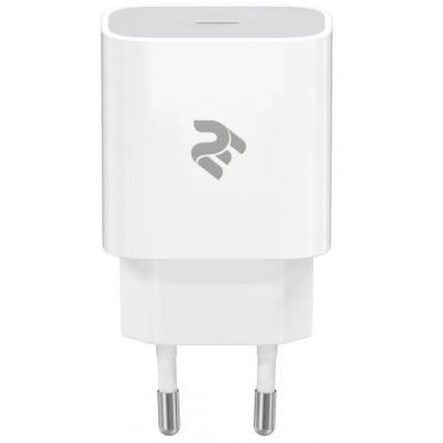 Зарядний пристрій 2E USB-C Wall Charger PD3.0 DC5V/3A, 20W, white (2E-WC1USBC20W-W) Вінниця - фото 1