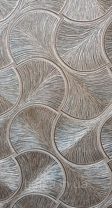 Шпалери вінілові на флізеліні AdaWall Omega1.06х10 геометрія 3д фігури напівкруги смуги золотисті 23201-5 Київ - фото 2