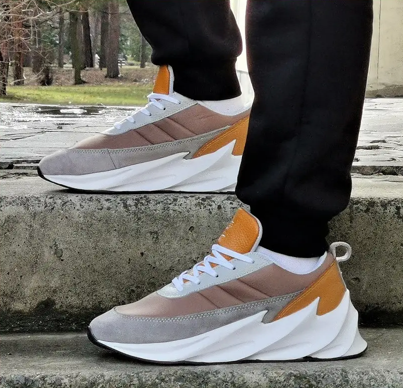 Кросівки Adidas $harks Сірі Чоловічі Адідас Бежеві Акула (розміри: 41,42,43,44,45) Відео Огляд Дніпро - фото 1