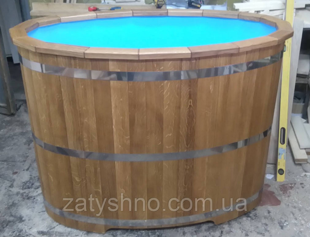 Овальна дубова купіль з поліпропеленовою вставкою 140*90*110 Київ - фото 6
