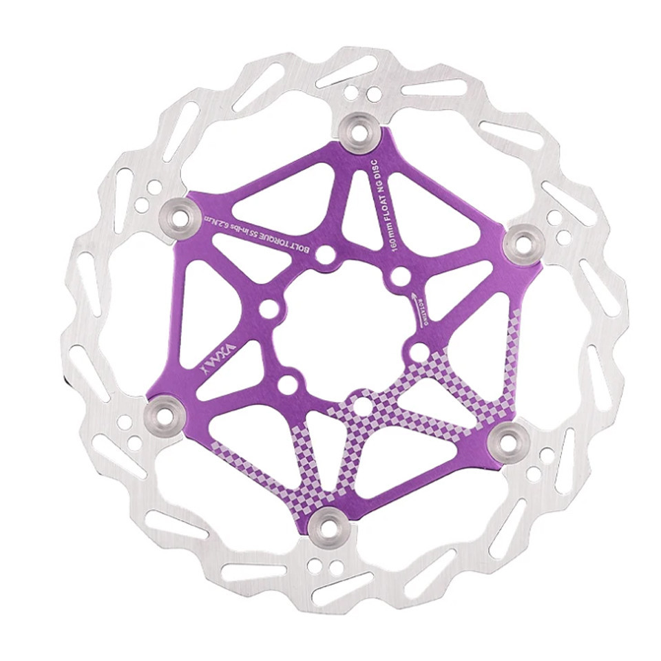 Диск, ротор тормозной из стали лучшего рассеивания тепла 160 мм Feel Fit Фиолетовый Бровары - изображение 1