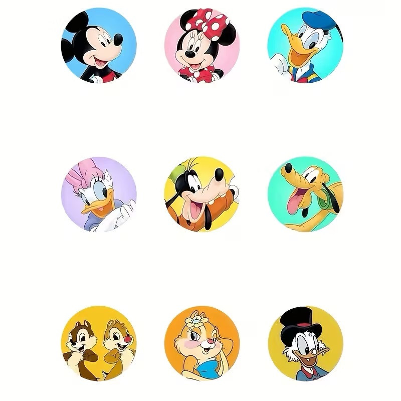 Стикеры с мультяшными героями — Микки, Минни, Дональд, Дейзи, Бэмби, Чип и Дейл — рулон 500 шт Ø2.5 см Киев - изображение 4
