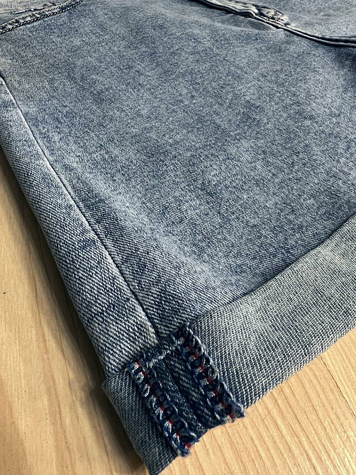 Шорты женские джинсовые Derun 7025-7027-7028-7030 с подворотом и ремнем стрейчевые голубые, голубой, 28, 28, 72 см, 99 см Киев - изображение 8