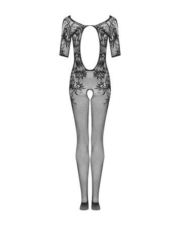 Сітчастий бодістокінг з квітковим малюнком Obsessive Bodystocking F238 S/M/L, black, з доступом, імі Львів