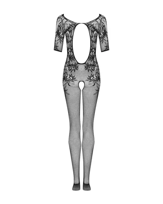 Сітчастий бодістокінг з квітковим малюнком Obsessive Bodystocking F238 S/M/L, black, з доступом, імі Львов - изображение 4