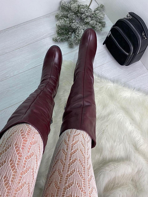 Stepter Чоботи зимові жіночі з натуральної шкіри на підборах бордові 657 р. 36-40 / Чоботи на з Коломия - фото 3