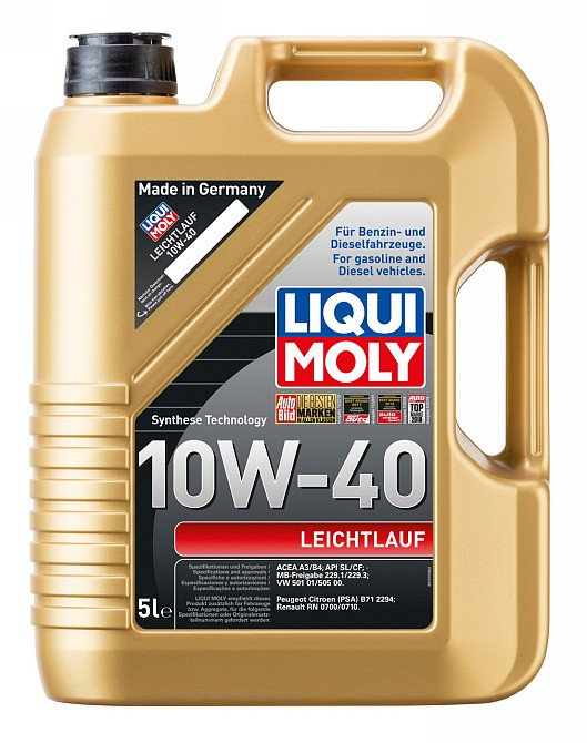 LIQUI MOLY 9502 Leichtlauf SAE 10W-40 — Напівсинтетична моторна олива для бензинових та дизельних двигунів | Надійний захист, чист Ковель - фото 1