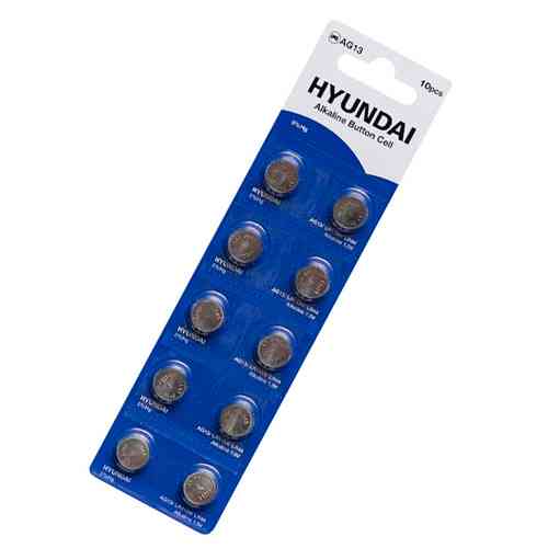 Батарейка таблетка 10шт AG13 LR1154 LR44 Hyundai, алкалайн Винница