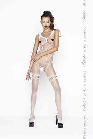 Бодистокинг Passion BS045 white, комбинезон, имитация чулок и боди Sex Aura Киев