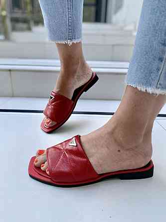 Виконт Шльопанці жіночі VIKONT 99-27-1 червоні (літо, шкіра натуральна) (4509) Коломыя