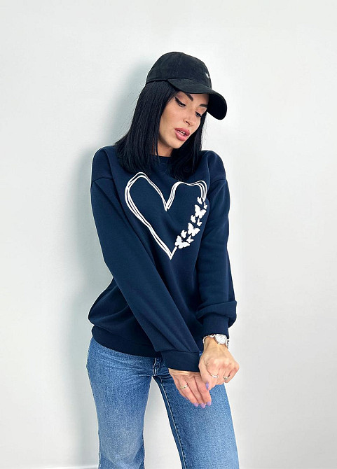 Утеплений світшот з принтом "Heart" оптом | Батал Київ - фото 10