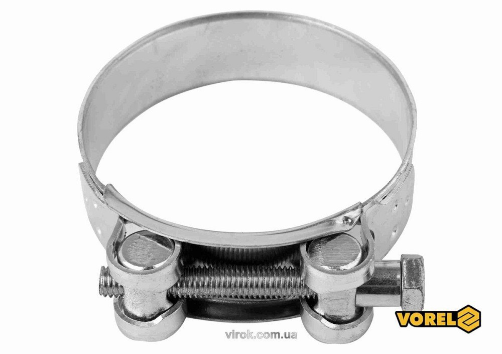 Хомут сталевий, з гвинтовим затискачем GBS W1 VOREL : Ø= 74-79/ 24 мм, оцинкований [100] Одеса - фото 1