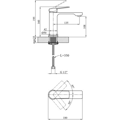 Душовий гарнітур Kroner Makon-C060 + змішувач Makon-C030-T+ змішувач Makon-C010 (CVS30155) Вінниця - фото 5