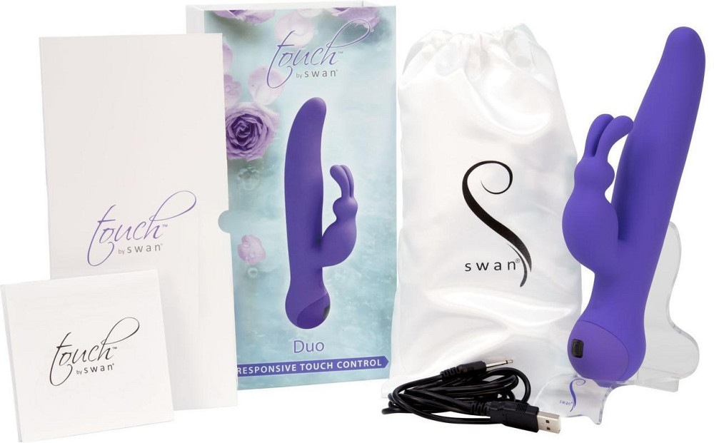 Вибратор-кролик с сенсорным управлением и ротацией Touch by SWAN - Duo Purple, глубокая вибрация Sex Aura Киев - изображение 6