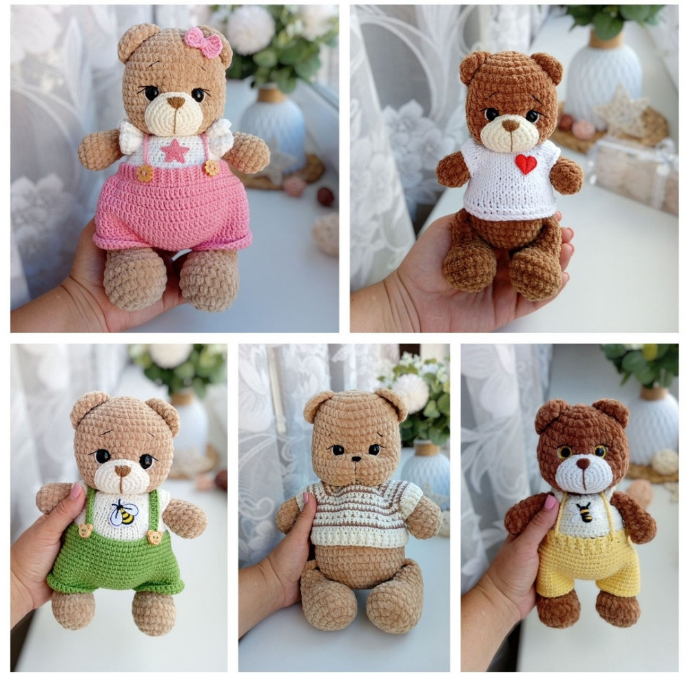 В наявності! В'язані іграшки, м'які іграшки, зайка, ведмедик, плюшеві Харьков - изображение 1