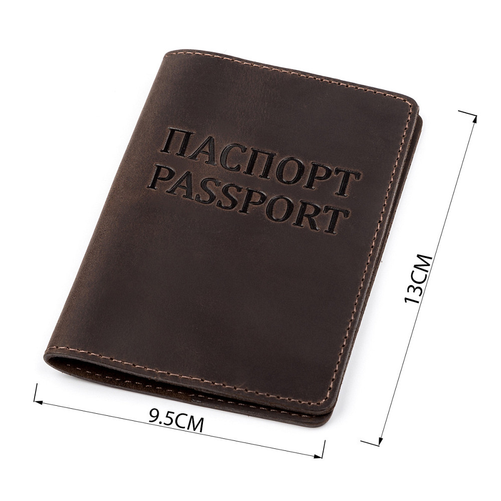 Обкладинка на паспорт Shvigel 13918 шкіряна Коричнева Київ - фото 4
