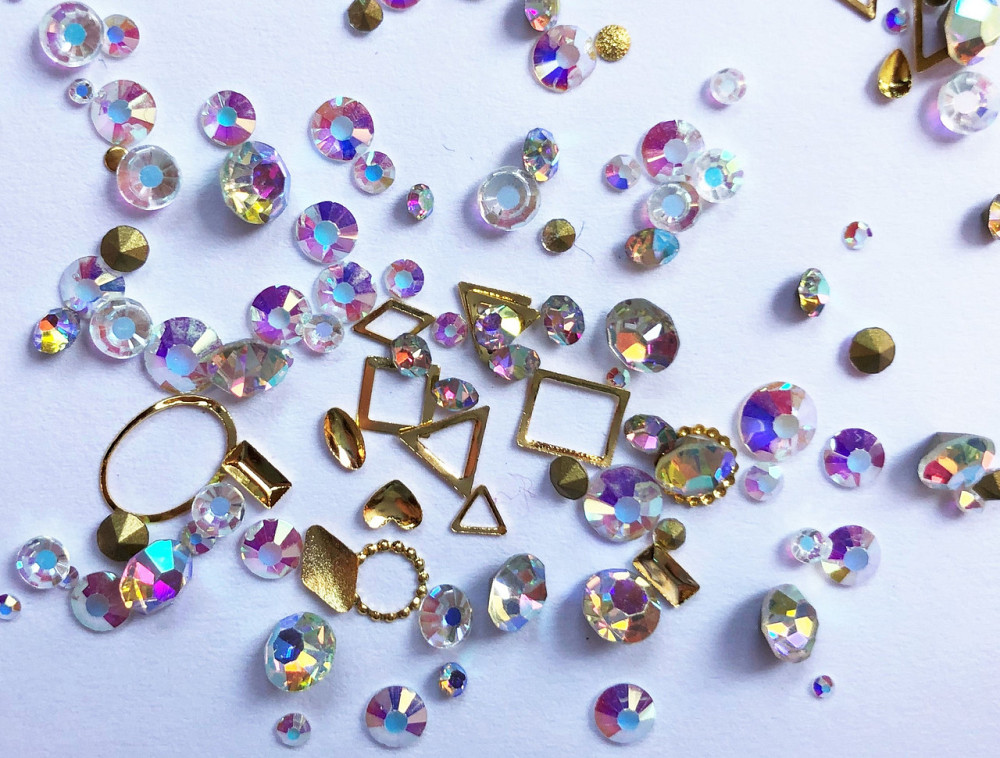 Стрази Swarovski мікс різні розміри та форми + формочки різних форм (1400 шт.) АВ — веселі. Київ - фото 1