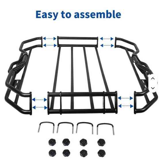 Экспедиционный багажник на крышу авто черный сталь с U-хомутом 127X96CM Киев