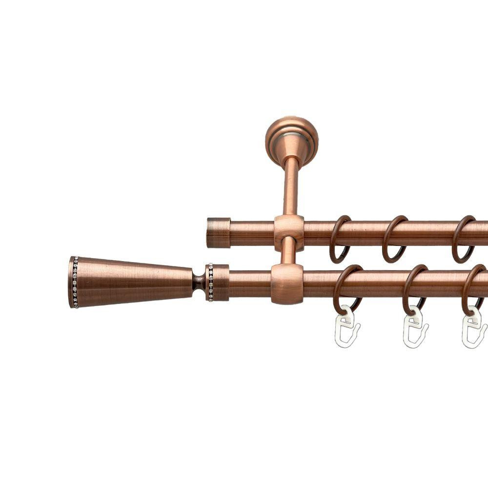 Карниз Orvit Меркурія металевий дворядний литий гладка труба кільце металеве Мідь 16\16 мм 140 см (00-00019637) Львів - фото 1