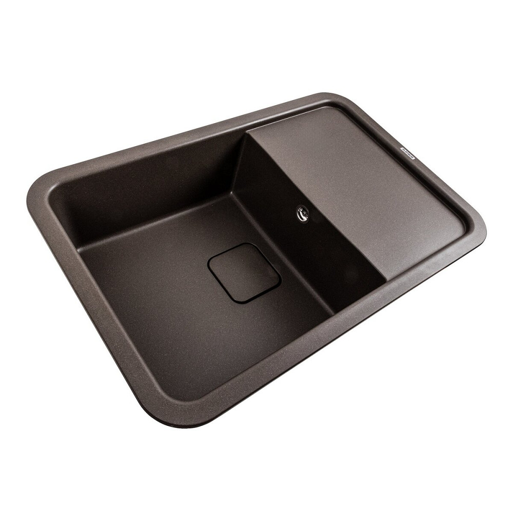 PLATINUM Гранітна мийка для кухні Platinum 7850 CUBE матова Темна скеля Київ - фото 3