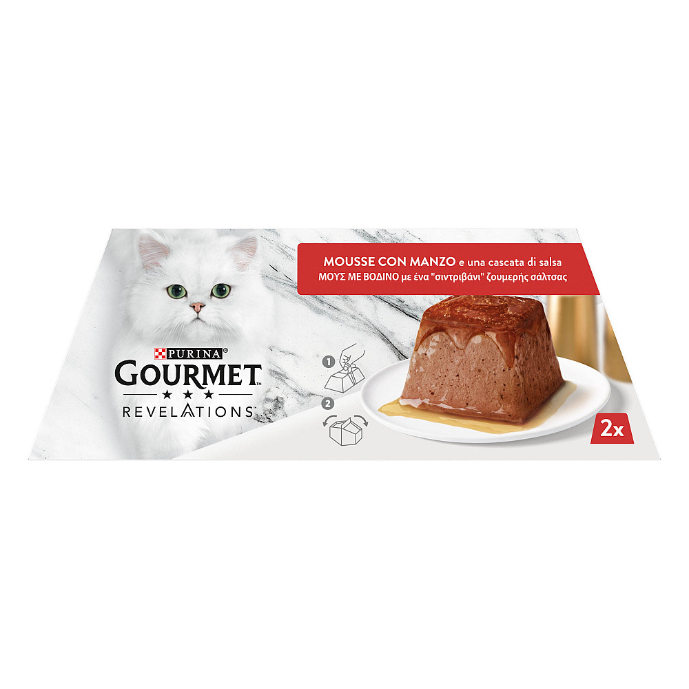 Влажный корм GOURMET Revelations для взрослых кошек, мусс с стекающей подливкой с говядиной, 2x57 г Киев - изображение 4