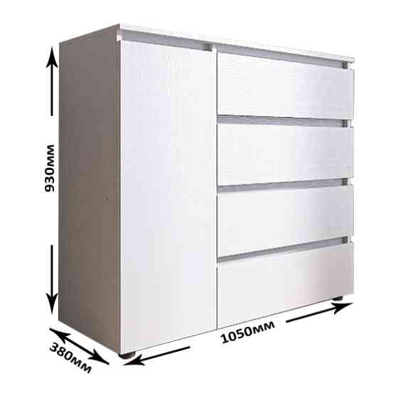 Комод Эверест КЛ-3 Лайт (телескопические) 105х38х93 см Нимфея Альба (DTM-4644) Днепр