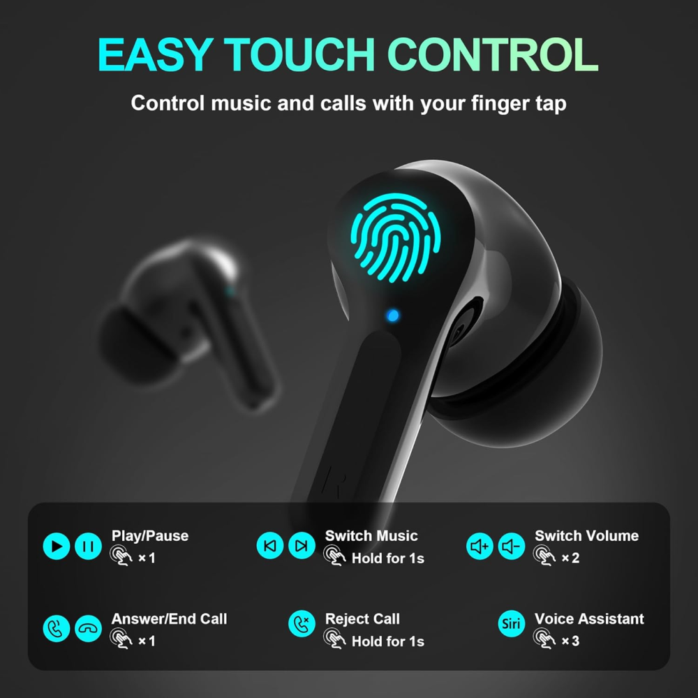 Беспроводные наушники Bluetooth 5.3 Hi-Fi, 13 мм, CVC, до 35 часов работы, 15 м, 3,8 г, быстрая зарядка, LED-дисплей Киев - изображение 8