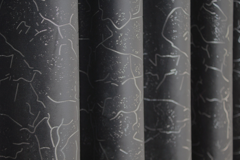 Шторна тканина оксамит (бархат) колекція "Афіна" Туреччина, висота 3м колір чорно-сірий 1315ш Київ - фото 2