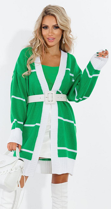 Вільний полегшений кардиган у смужку (42-48) Київ - фото 1