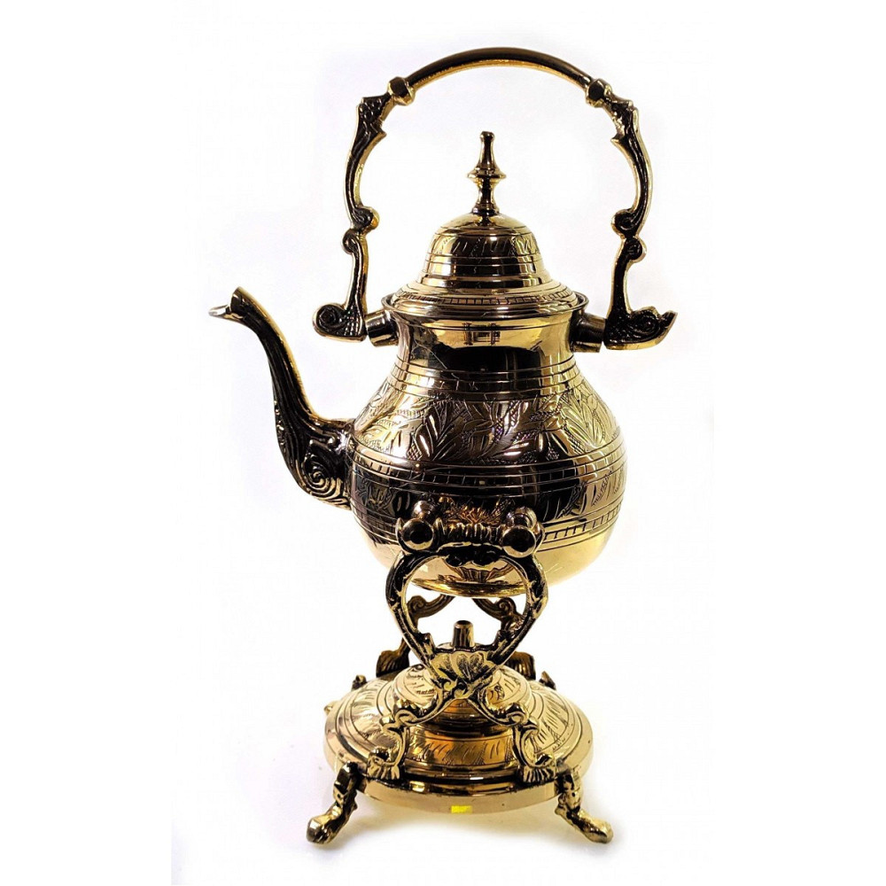 Чайник бронзовый с горелкой на подставке Киев - изображение 1