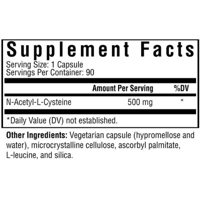 Вітамінно-мінеральний комплекс Seeking Health NAC (N-Ацетил-L-Цистеїн), 500 мг, N-Acetyl-L-Cysteine, 90 вегетаріанські (SKH-52072) Вінниця - фото 2