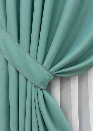 Комплект готовых штор VR-Textil Блэкаут Midnight № 1229ш Бирюзовый 200х270 см 2 шт (32-287) Киев