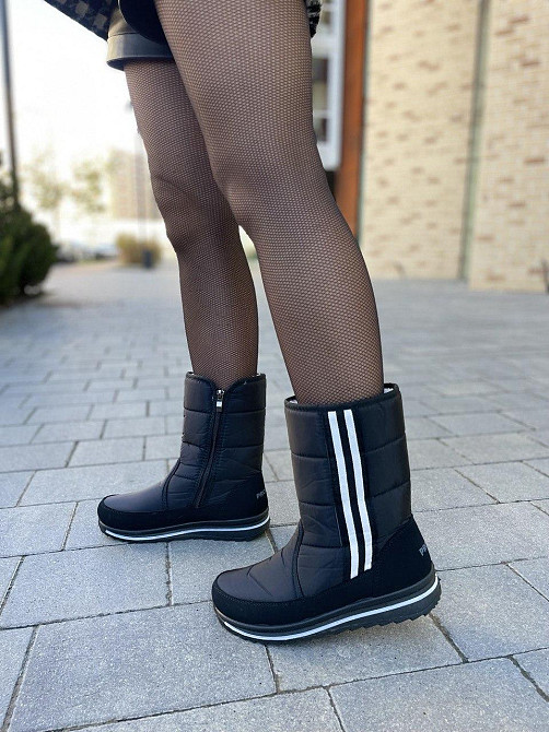 Прогресс Дутіки жіночі Progress чорні зима плащівка висота 21см (5300) Коломия - фото 4