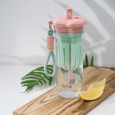 Бутылка для воды Kite 650 мл, рожево-зелений (K25-1219-1) Винница - изображение 3