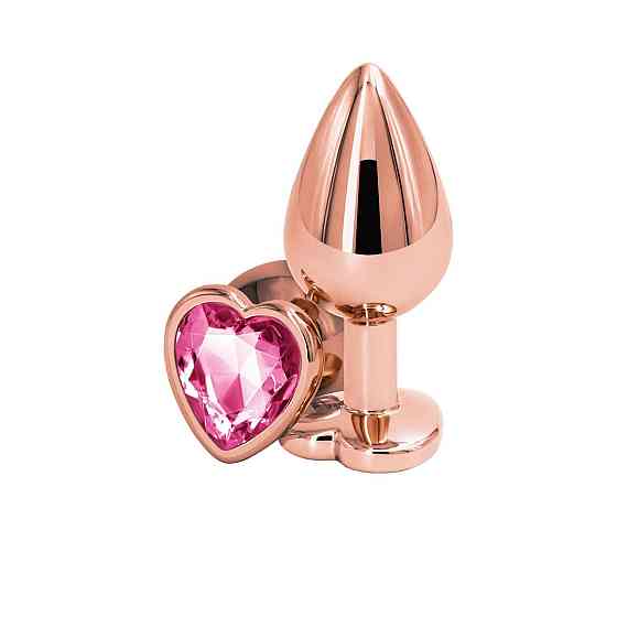 Анальная пробка NS Novelties Rear Assets - Rose Gold Heart - Medium - Pink Sex Aura Киев
