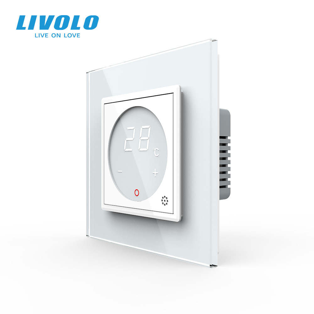 Терморегулятор (термостат) сенсорний програмований для теплої підлоги LIVOLO чорний, матова скляна рамка Коломия - фото 8