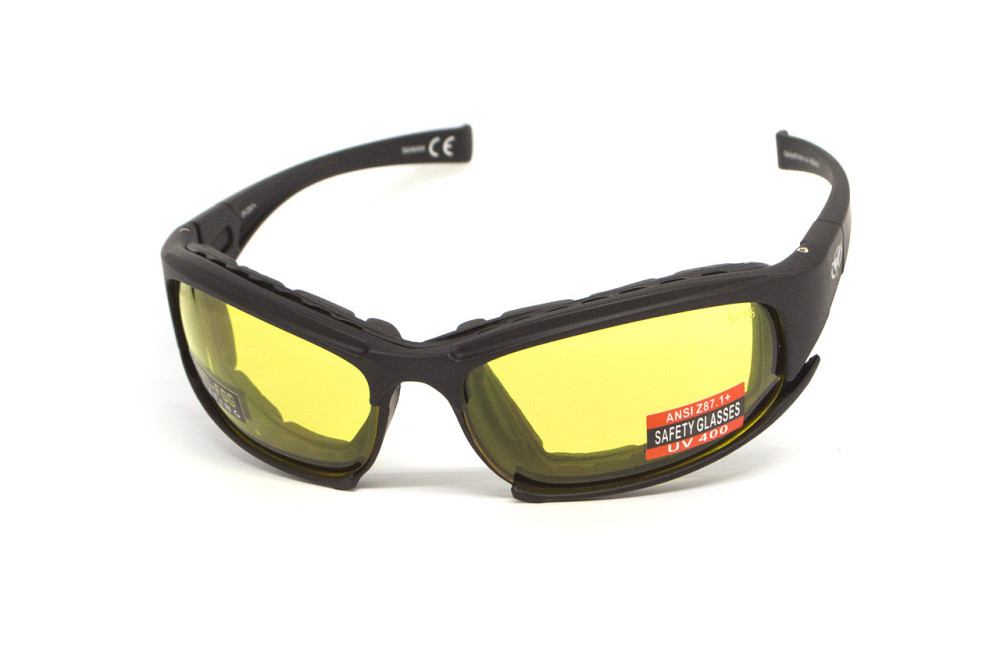 Окуляри захисні з ущільнювачем Global Vision Assault (yellow) Anti-Fog, жовті Київ - фото 1