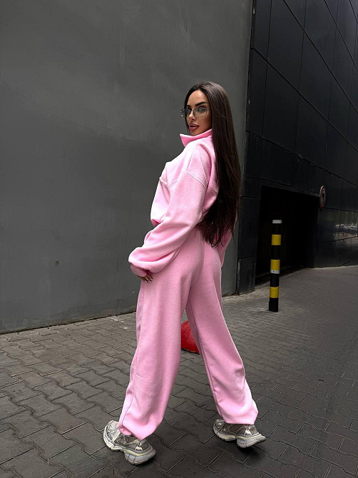 Женский удобный теплый костюм из флиса двусторонний Розовый, 42/44 Одесса - изображение 10