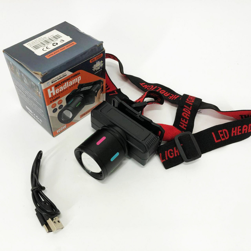 Фонарь аккумуляторный для рыбалки KX-1832-TG, Налобный фонарь для рыбалки, Мощный фонарь EU-389 на голову Киев - изображение 6