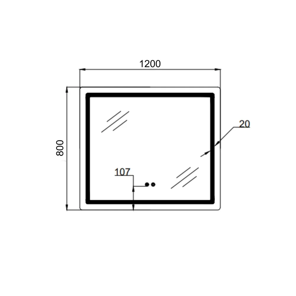 Дзеркало Qtap Mideya (MI1) 1200х800 з LED-підсвіткою Touch, з антизапотіванням, димером, інтенсивністю QT2078F12080 Київ - фото 8
