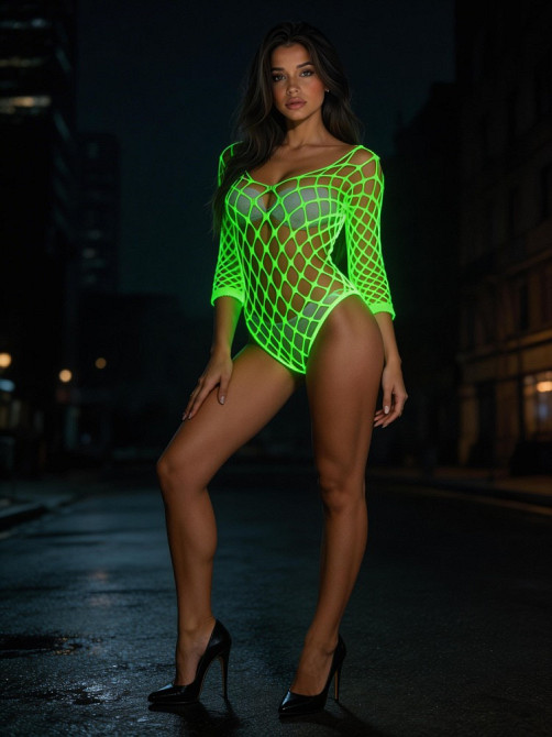 Боди сетка Star Night в крупную сетку, светится в темноте, черное, OS (S–L) Sex Aura Киев - изображение 1