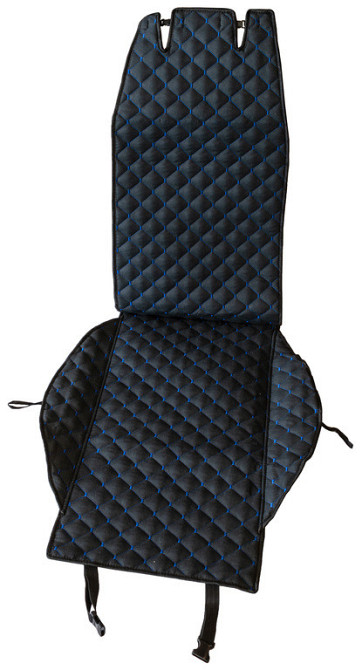 Накидка на передние сиденья (алькантара) PolyteP, к-т (2 шт., синяя строчка) Киев - изображение 1
