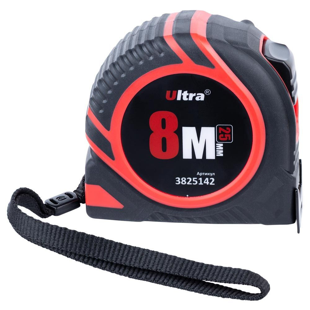 Ultra Рулетка обрезиненная с нейлоновым покрытием полотна 8м×25мм ULTRA (3825142) Киев - изображение 3
