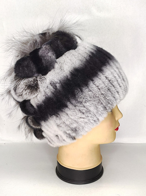 Шапка хутряна жіноча водоспад Крістіна Шиншиловий Харків - фото 3