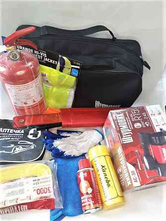 Набір автомобіліста PROFI-11 (компр/трос/аптеч/жилет/ав.зн/вогн. 2кг/перч./сумка/ганчір&apos;я/ганчір&apos;я/мастило) Вінниця