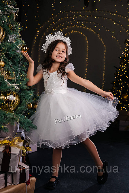 Сукня Сніжинка ошатне плаття для дівчинки з глітером Кривий Ріг - фото 9