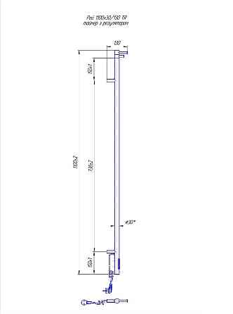 Електрична рушникосушарка Mario Рей-I 1100x30/130 TR з таймером і регулятором Київ