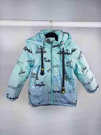 Демисезонная бирюзовая куртка для девочек амбре 104,110 Николаев