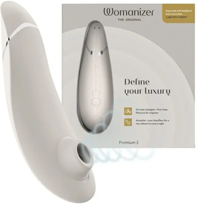 Вакуумний кліторальний стимулятор Womanizer Premium 2 Gray Sex Aura Київ - фото 1